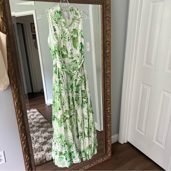 Avara Boutique TCEC Elegant Floral Maxi Dress PALM BREEZE DRESS IN GREEN Linda - Picture 2 of 9